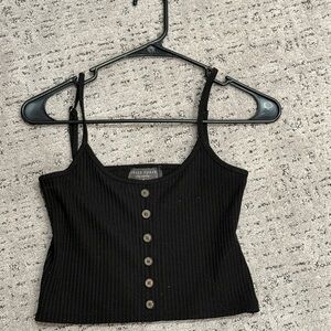 Dress Forum Black Ribbed Crop Top